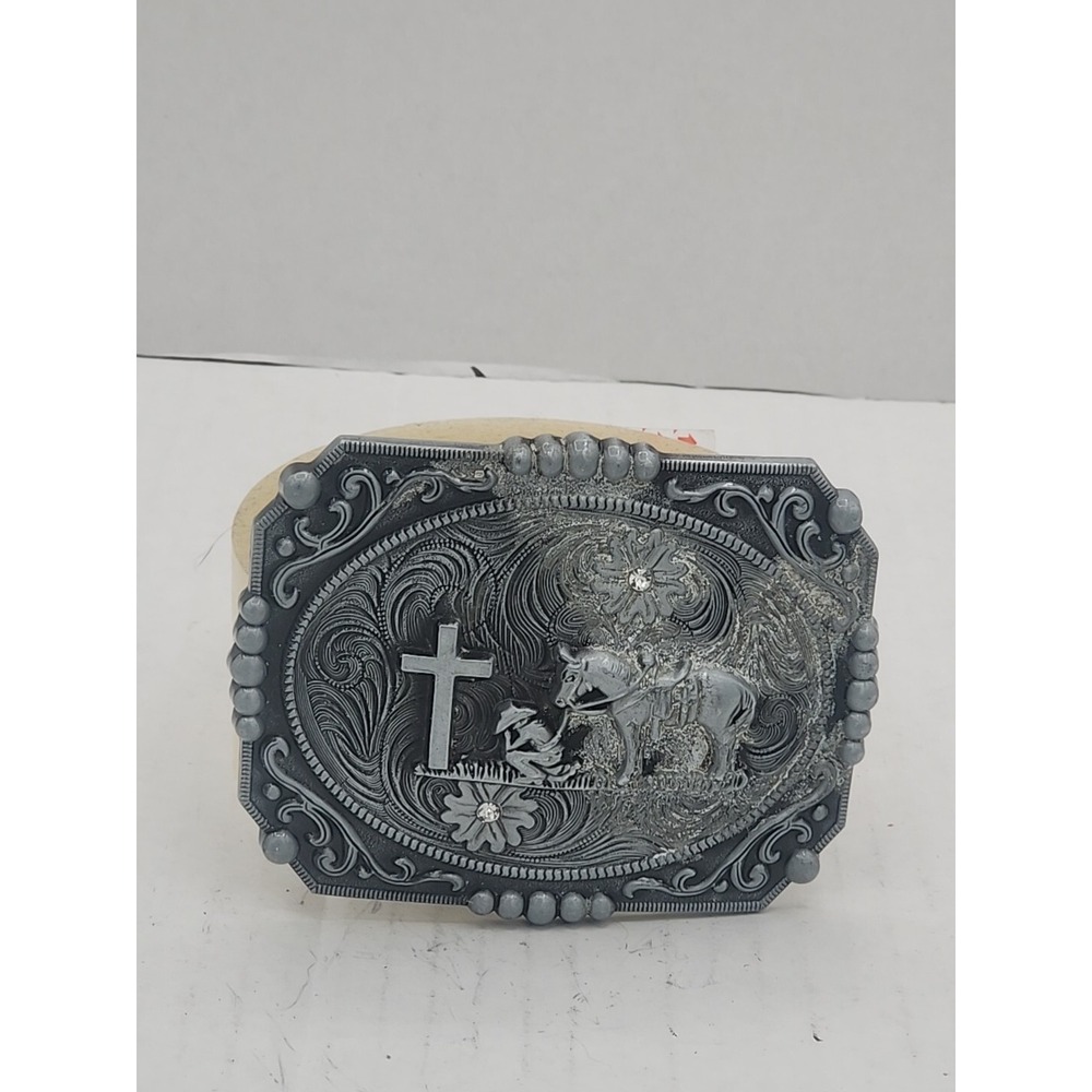 LYTOPTOP Religion Celtic Cross Belt Buckles Western Texas Cowboy Horse Horseman